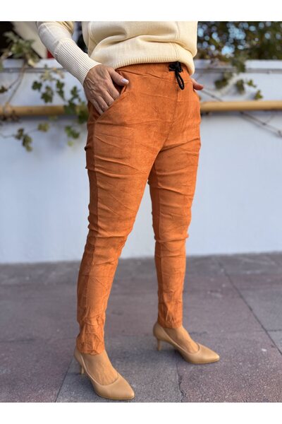 DenizEge Italian Suede Trousers Cinnamon