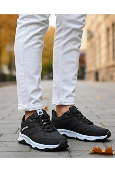 homiro Men's Waterproof Poly Sole Fuspedli Sports Shoes - Black White