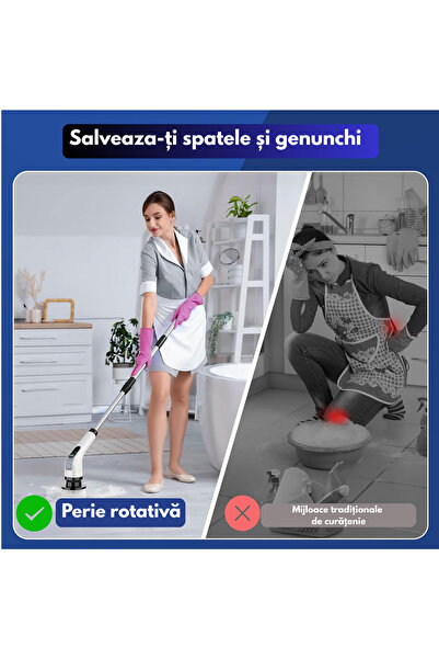 Gadgetry Perie Electrica de Curatat Multifunctionala, 9 Capete de Perie Inlocuibile, 2 Viteze Reglabile