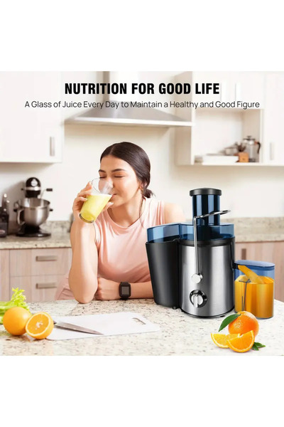 HTH Centrifugal Juicing Machine. Chute For Fruits, Vegetables & Citrus， 500ML Capacity