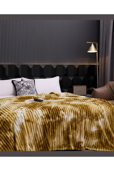 Truva Grup Cocolino Fluffy Blanket, Double Bed, Ribbed Texture, 200 x 230 cm