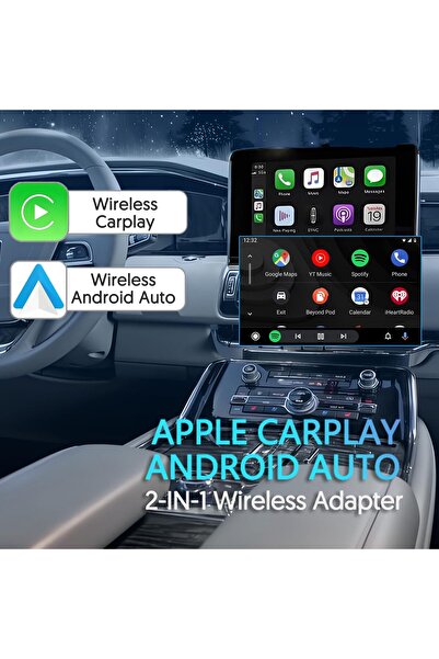GENERAL 2-in-1 Wireless CarPlay Adapter, Wireless Dongle for Auto CarPlay, iCarPlay, and Android Auto