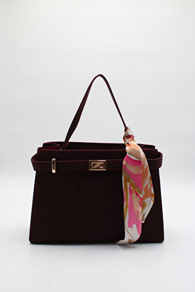 LASSO Geantă de mână, de umăr și de braț pentru femei, din piele intoarsa bur...