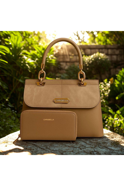 Generic Stylish Ladies Handbag & Wallet Set | Modern Shoulder Bag for Daily and Evening Use-Size-28cm*22cm