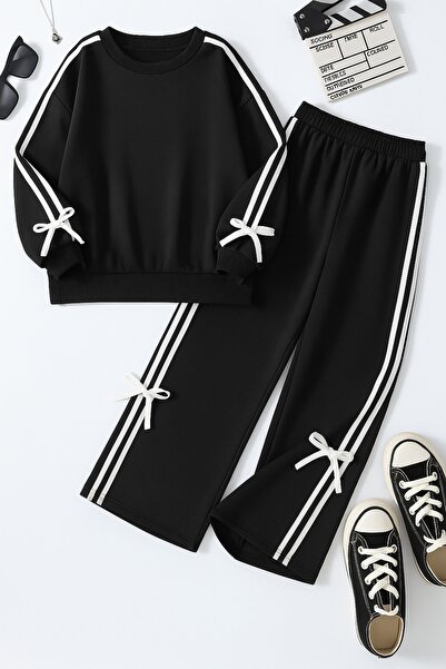 NoVibe Set de trening pentru fete cu detaliu cu fundă