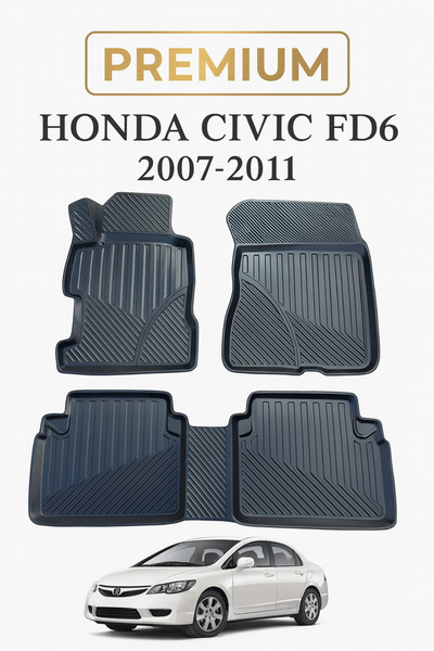 Black Gold Honda Civic FD6 2007-2011 Uyumlu 3D Oto Paspas Premium