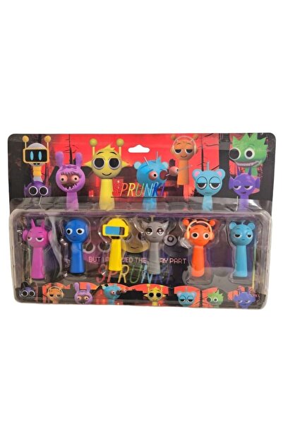 Sprunki Set de 6 figurine, multicolore, 3-6 cm
