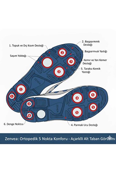 Zenvea Renda Women's Orthopedic and Anatomical 5 Point Genuine Leather Daily Slippers