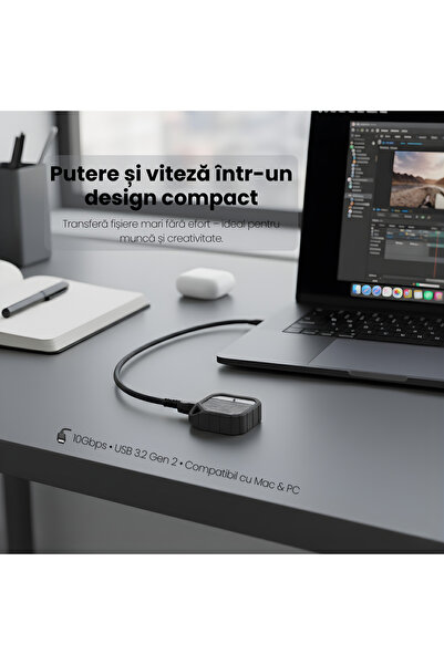 AresShield Armor SSD Rack Gray – External NVMe M.2 2230 Enclosure, USB-C 10Gbps, Anti-Shock, 2TB