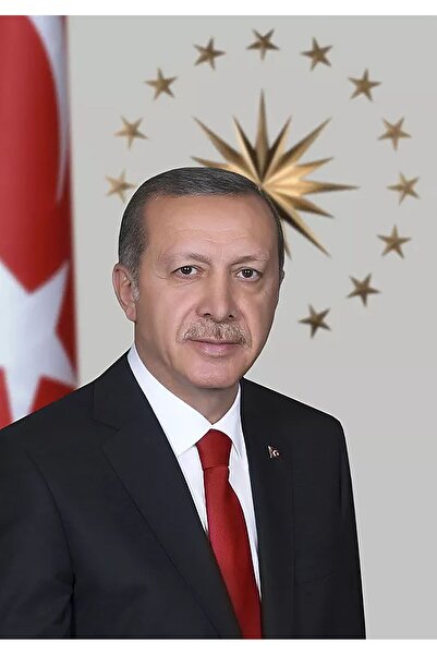 bayrakal Cumhurbaşkanı Posteri 400x600cmcm Raşel Kumaş, Recep Tayyip Erdoğan Posteri 4x6m.