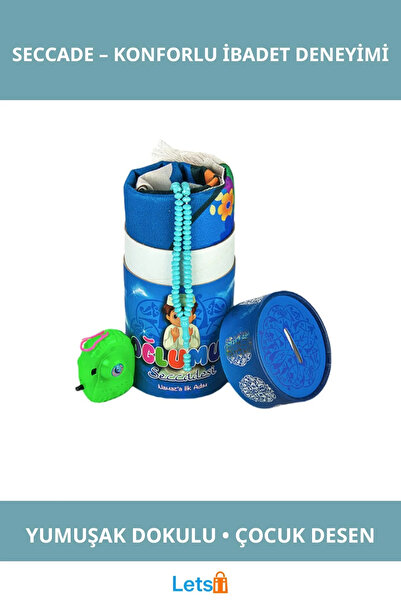 Letsii Covoraș de rugăciune cu textură moale și distractivă, cu pușculiță, ca...