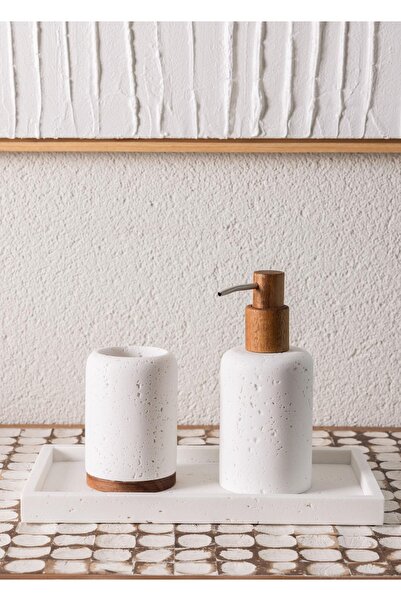 RİVO HOME DECOR Travertine Bathroom Set 3 Pieces