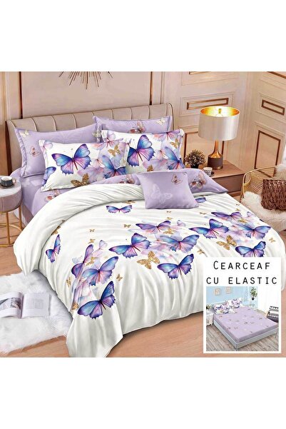 Patul Lenjerie de pat, Bumbac Finet, Pucioasa, Pat Dublu, 2 Persoane, Cearceaf cu elastic