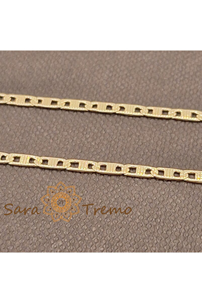 SaraTremo Lanț unisex placat cu aur de 18K din Brazilia cu ștampilă – Linii F...