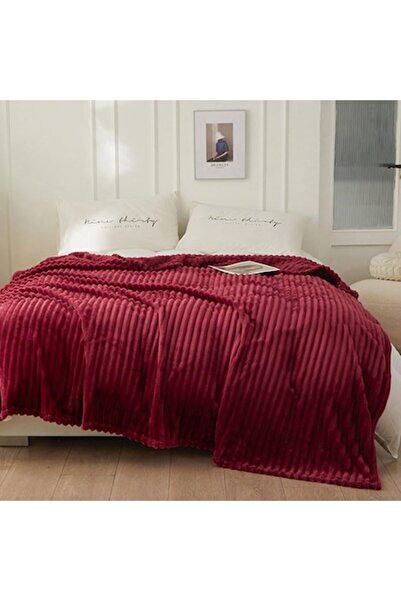 Unicorn Concept Striped cocolino blanket, 200x230cm, Burgundy