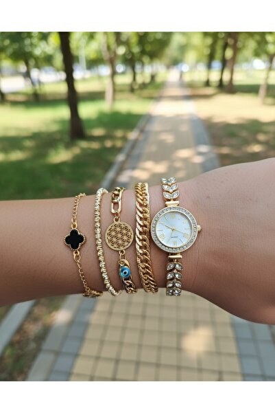 MEKKANMODA Kadın Kol Saati Ve 4'Lü Bileklik Seti