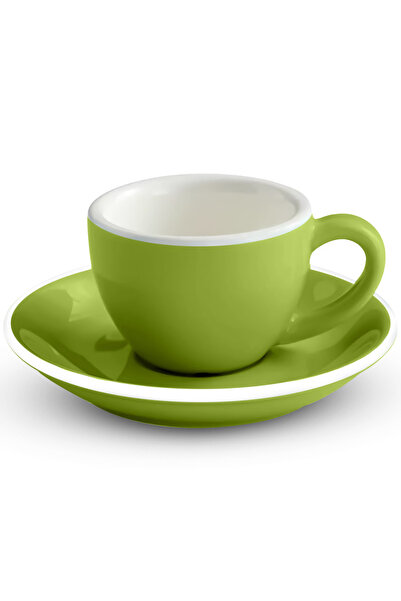 MIBRU Coffee ceramic cup with plate 75ml Pistachio For Espresso Drinks