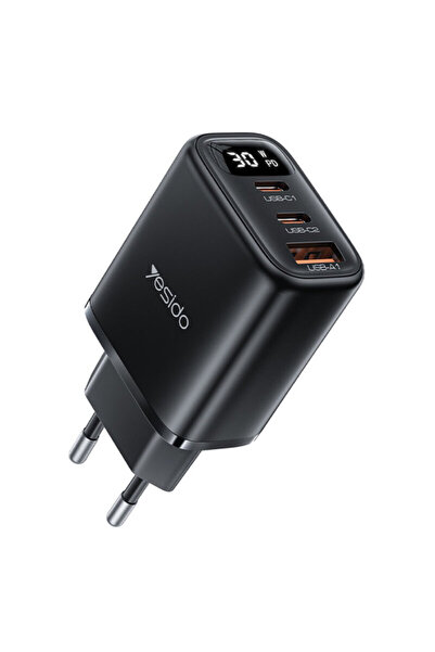 Yesido USB Wall Charger, Type-C 3-in-1 with display Yesido, 30W, YC69