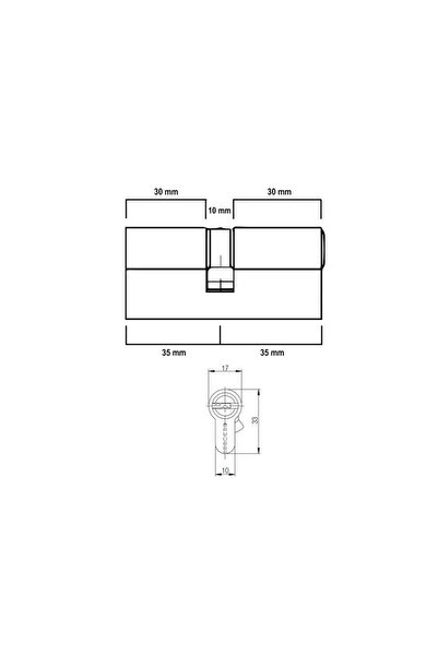 Kale Kilit equal door lock cylinder, 164BN-70 mm, 5 keys with fingerprint, size 70 mm (30+10+30)