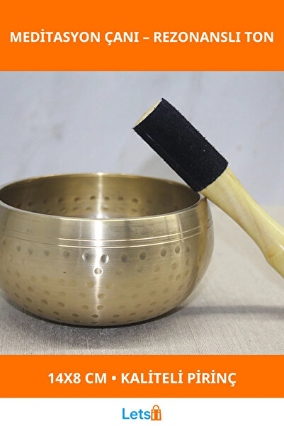 Letsii جرس تأمل نحاسي 14×8 سم بصوت ارتجاج عميق