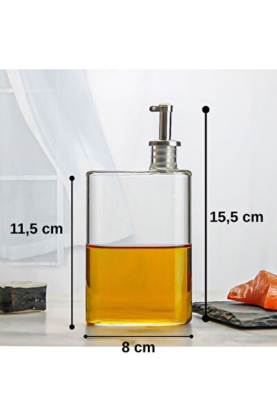 ARVALE 200ml Glass Oil Dispenser Sauce Bottle Vinegar Bottle Square Bottle with Stainless Steel Pump