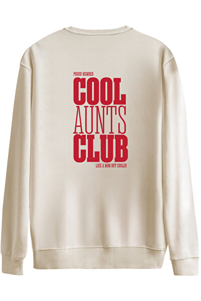 BetterThanCo Cool Aunts Club Printed Crew Neck Oversized Sweatshirt