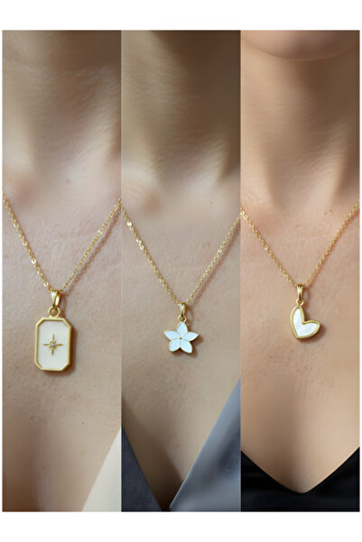 Triple Combination Gold Plated Necklace Set