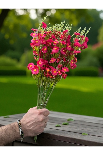 Lilac Home Yapay Yoğun Kır Çiçeği (Papatya) 50cm Pembe