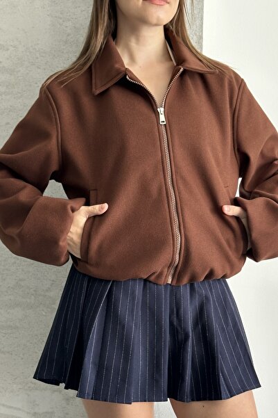 moda armanc Γυναικείο μπουφάν Bomber oversized – Μαλακή υφή κασετίνας, ελαφρύ , Casual Fleece Coat