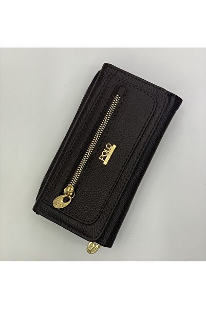 PurpleART Women's Polo Embroidered Magnet Cover Large Size Horizontal Wallet 10X19X5Cm