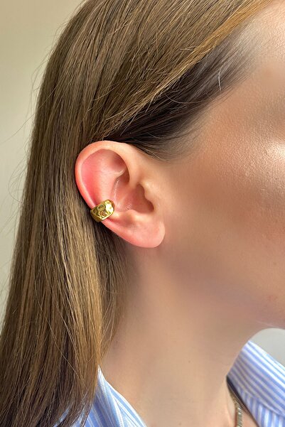 Bijou Luz Gold Ezme Model Earcuff / Kıkırdak Küpe