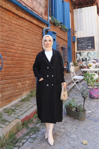 NİSUM MODA Buttoned Two-Thread Knit Cardigan