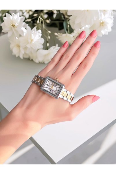 Homies Steel Band Rectangular Case Women's Wristwatch, Comes with Gift Box and Bracelet Gift