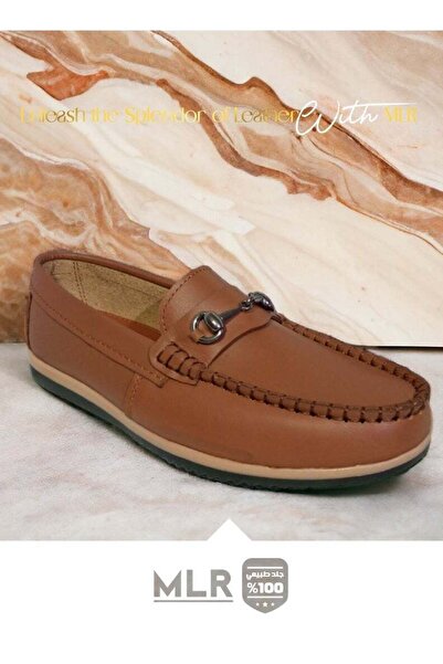 MLR Children's & Youth Genuine Calf Leather Shoe - Brown, Hand-Stitched, 2M PVC Sole