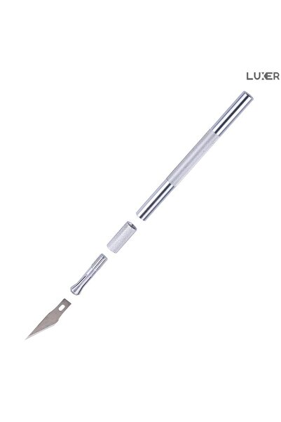 LUXER Metal Scalpel Cutter, 5 Spare Blades for Origami/DIY Activities, Length 15 cm