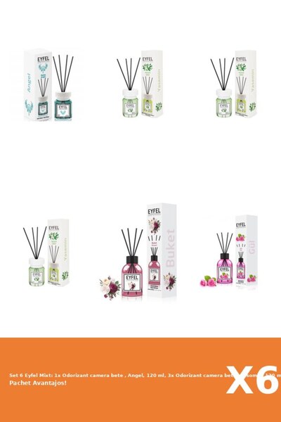 Eyfel Set 6 Mixt: 1x Odorizant camera bete , Angel, 120 ml, 3x Odorizant came...