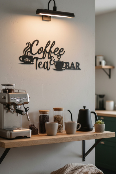 Grandmix Kahve Temalı Metal Duvar Dekoru Mutfak Kahve Köşesi Aksesuarı Dekora...