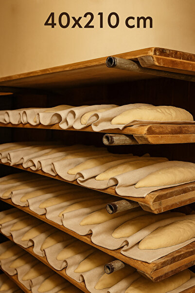 ÇIQRIK HOME 100% Cotton Dough Proofing Cloth, 210X40 cm Does Not Contain Dyes Food Contact Safe Product