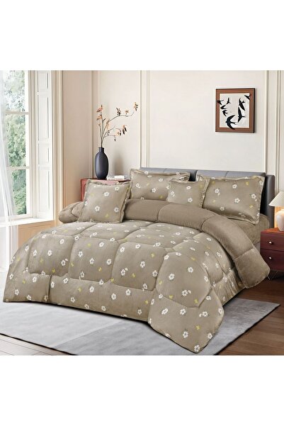 Moon Luxurious double winter bedding set with heavy filling, consisting of 6 pieces, warmth and luxury, size 250*230