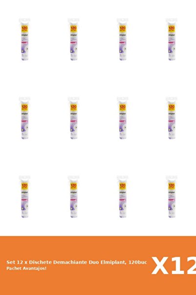 ELMIPLANT Set 12 x Dischete Demachiante Duo Elmiplant, 120buc