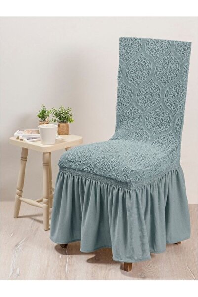 CRYSTAL Turkish Jacquard Fabric Dining Chair Cover - Grey