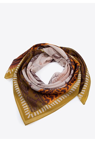 Wittchen Women's patterned scarf brown and beige brown and beige cotton