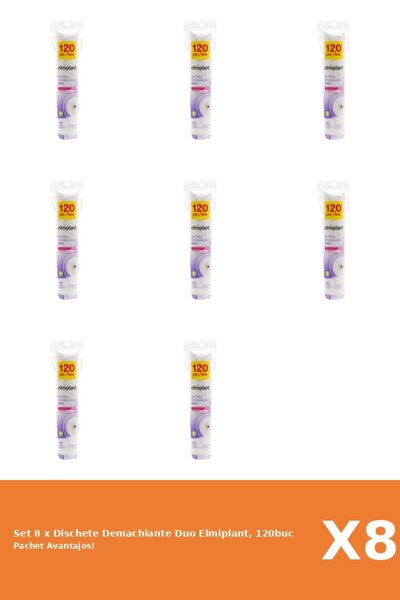 ELMIPLANT Set 8 x Dischete Demachiante Duo Elmiplant, 120buc