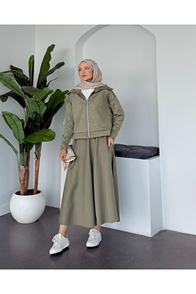 Adalenna Moda Tasarım Taşlı Scuba Etekli Takım