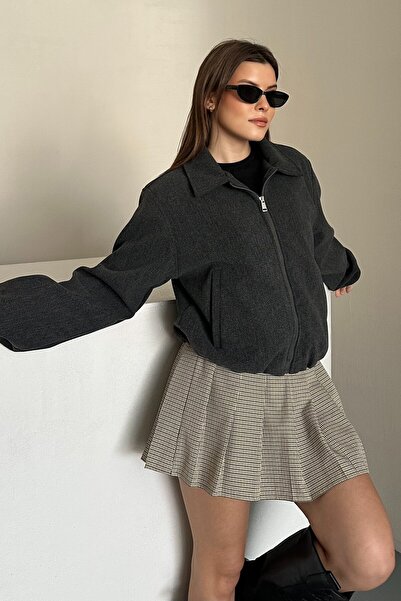 moda armanc Γυναικείο μπουφάν Bomber oversized – Μαλακή υφή κασετίνας, ελαφρύ , Casual Fleece Coat