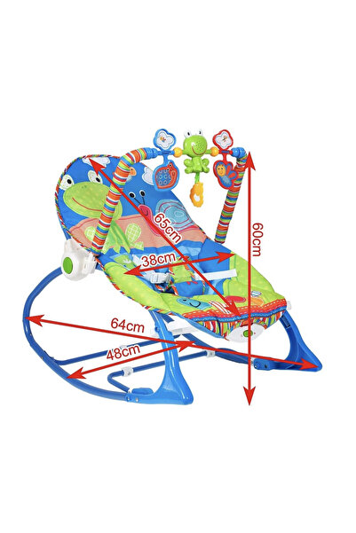 Krista Baby rocker and 2 in 1 rocking chair with music and vibration for rocking baby 0-18 kg, Frog green