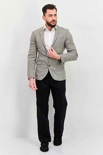Asos Design Men Regular Fit Textured Blazer, Grey