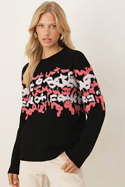 armonika Pulover de tricotat cu model în relief în față pentru femei ARM-26K136018