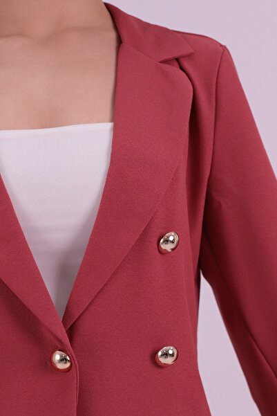 armonika Kadın Mercan Düğmeli Ceket ARM-20K001151