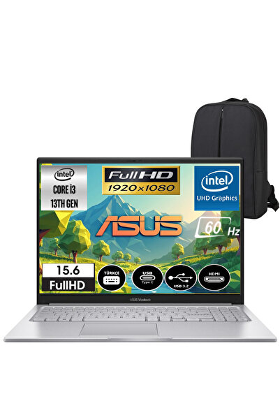 ASUS Vivobook 15 Intel Core I3-1315U 12gb 256GB SSD 15.6" FullHD Freedos Notebook & Çanta Hediye